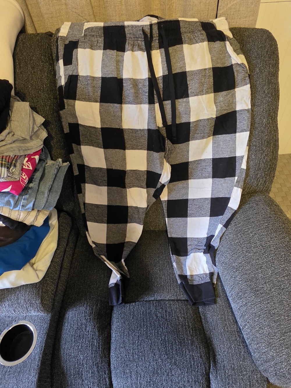 Old Navy Black and White Buffalo Check Pajama Pants
